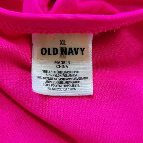 Old Navy XL hot pink halter v neck tankini swimsuit summer vacation - Picture 5 of 8
